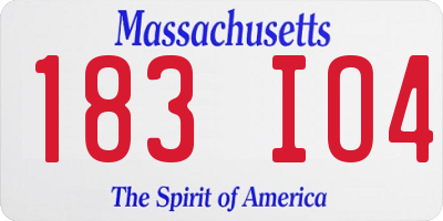 MA license plate 183IO4