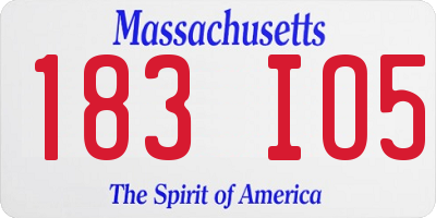 MA license plate 183IO5