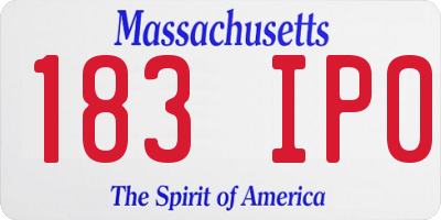 MA license plate 183IP0