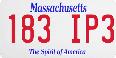 MA license plate 183IP3