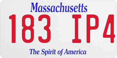 MA license plate 183IP4