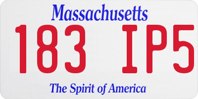 MA license plate 183IP5