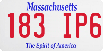 MA license plate 183IP6