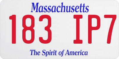 MA license plate 183IP7