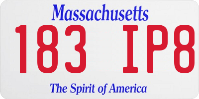 MA license plate 183IP8