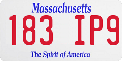 MA license plate 183IP9