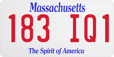 MA license plate 183IQ1