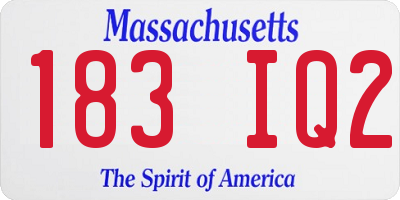 MA license plate 183IQ2