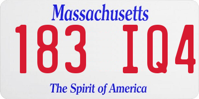 MA license plate 183IQ4