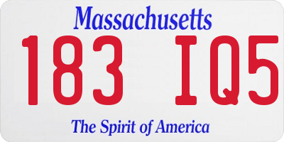 MA license plate 183IQ5
