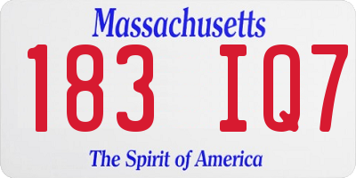 MA license plate 183IQ7