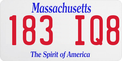 MA license plate 183IQ8