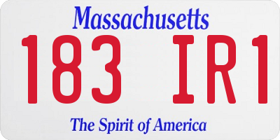 MA license plate 183IR1