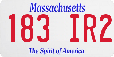 MA license plate 183IR2