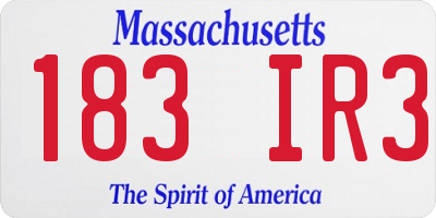 MA license plate 183IR3