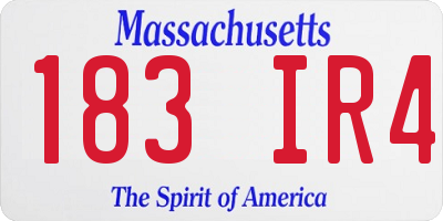 MA license plate 183IR4