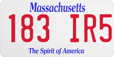 MA license plate 183IR5