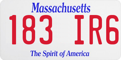 MA license plate 183IR6