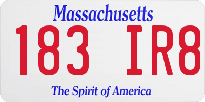 MA license plate 183IR8