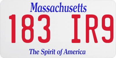 MA license plate 183IR9