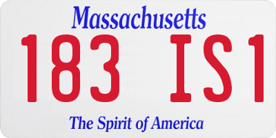MA license plate 183IS1