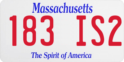 MA license plate 183IS2