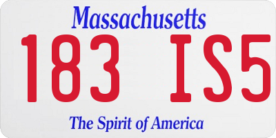 MA license plate 183IS5