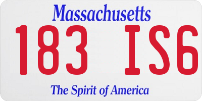 MA license plate 183IS6