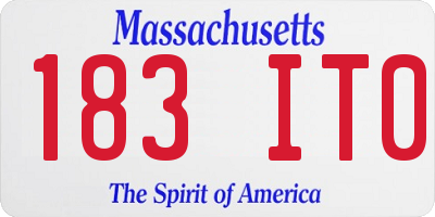 MA license plate 183IT0