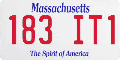 MA license plate 183IT1