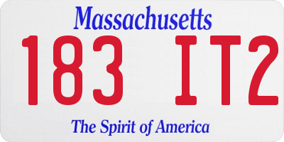 MA license plate 183IT2