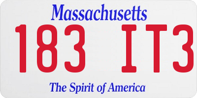 MA license plate 183IT3