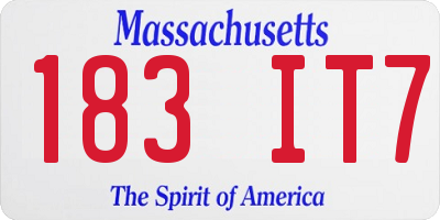 MA license plate 183IT7