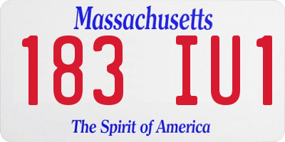 MA license plate 183IU1