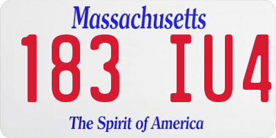 MA license plate 183IU4