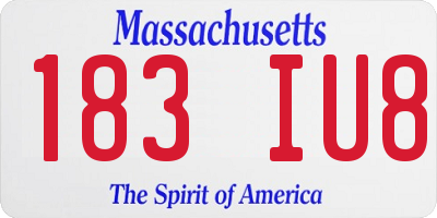 MA license plate 183IU8