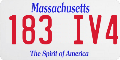MA license plate 183IV4