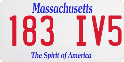 MA license plate 183IV5