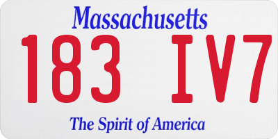 MA license plate 183IV7