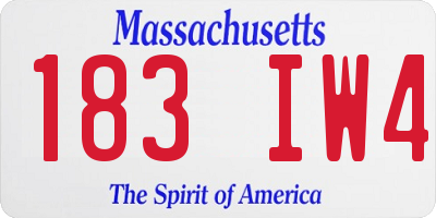 MA license plate 183IW4