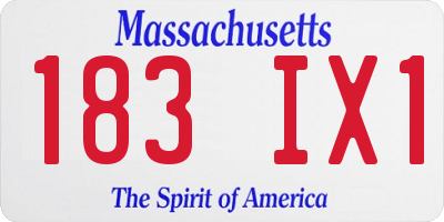 MA license plate 183IX1