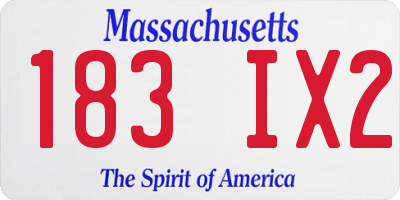 MA license plate 183IX2