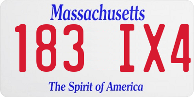 MA license plate 183IX4