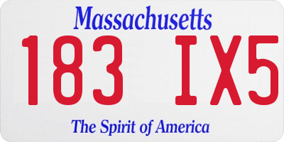 MA license plate 183IX5