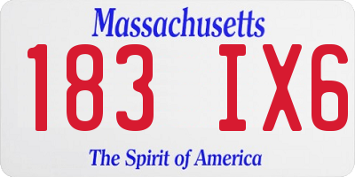 MA license plate 183IX6