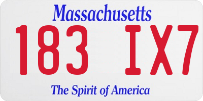 MA license plate 183IX7