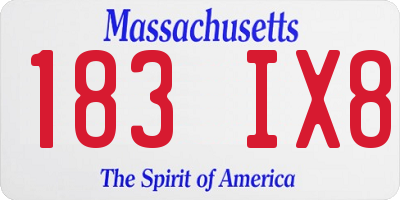 MA license plate 183IX8