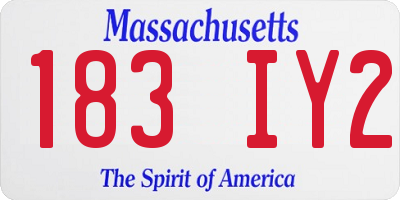 MA license plate 183IY2