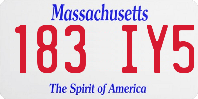 MA license plate 183IY5