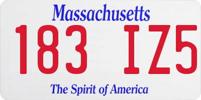 MA license plate 183IZ5